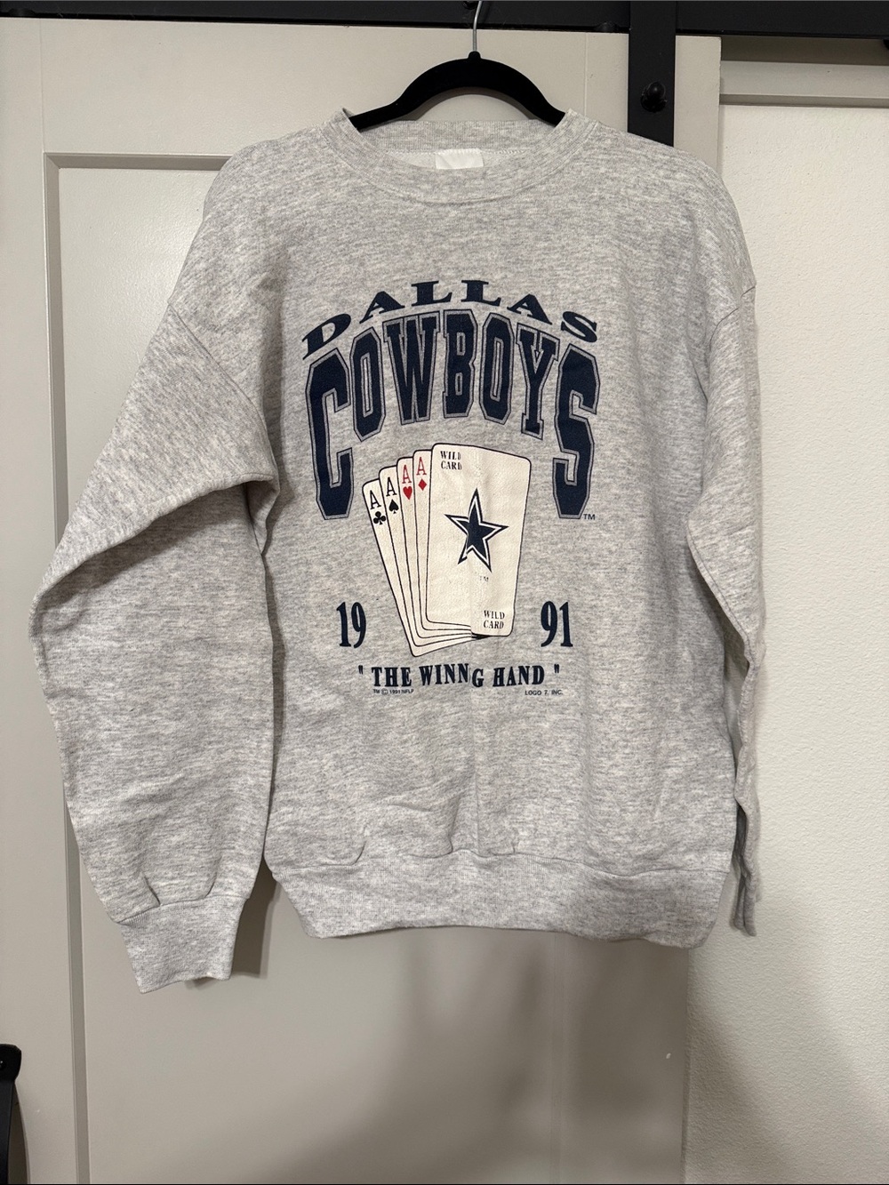 Dallas Cowboys Gray Crewneck Sweatshirt - 1991 Logo